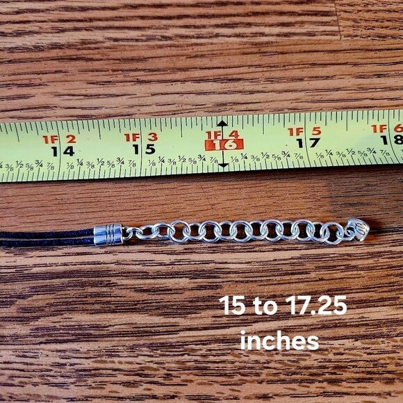 BRIGHTON Silver Puff Scroll Pendant Necklace VINTAGE INSPIRED! - Picture 5 of 10